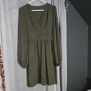 SHEIN Long Sleeve Olive Dress